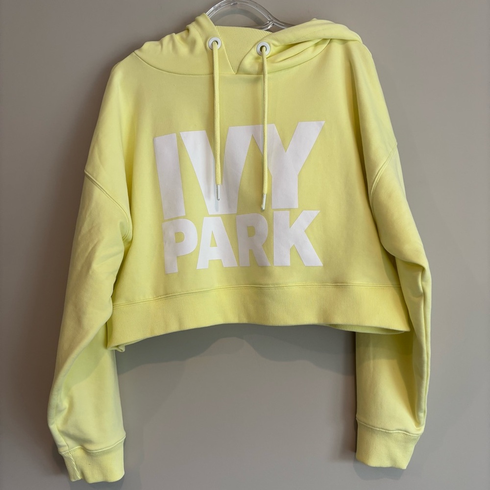 IVY PARK Light Yellow Cropped Hoodie